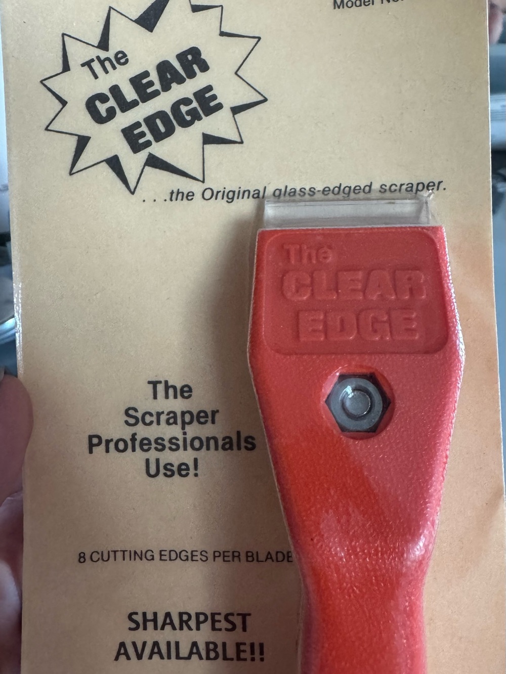 The Clear Edge Scraper - The Origjnal Glass Edge Scraper w/extras - Orange